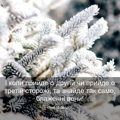 Picture 03 - Луки 12:38 UKR - І коли прийде о другій чи - Bible Verse Picture