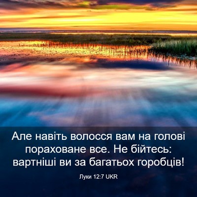 Picture 03 - Луки 12:7 UKR - Але навіть волосся вам на - Bible Verse Picture