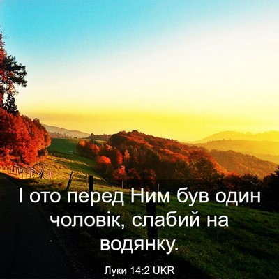 Picture 03 - Луки 14:2 UKR - І ото перед Ним був один - Bible Verse Picture