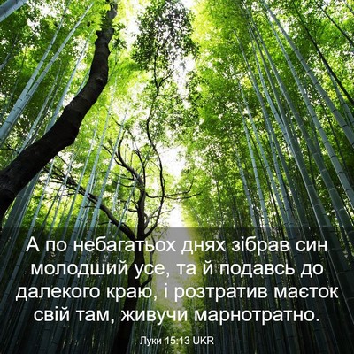 Picture 03 - Луки 15:13 UKR - А по небагатьох днях - Bible Verse Picture