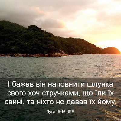 Picture 03 - Луки 15:16 UKR - І бажав він наповнити - Bible Verse Picture