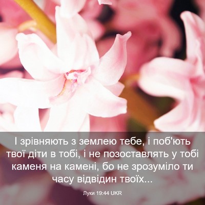 Picture 03 - Луки 19:44 UKR - І зрівняють з землею тебе, - Bible Verse Picture