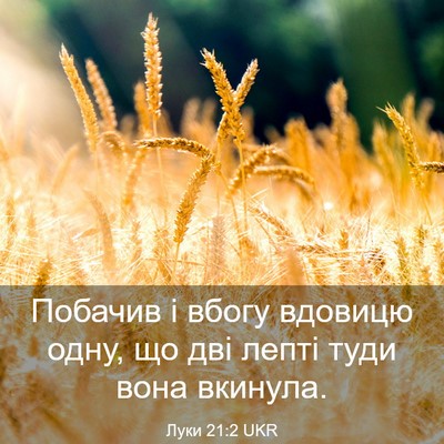 Picture 03 - Луки 21:2 UKR - Побачив і вбогу вдовицю - Bible Verse Picture
