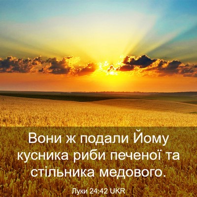Picture 03 - Луки 24:42 UKR - Вони ж подали Йому кусника - Bible Verse Picture