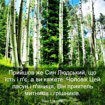 Picture 03 - Луки 7:34 UKR - Прийшов же Син Людський, що - Bible Verse Picture