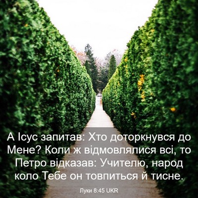 Picture 03 - Луки 8:45 UKR - А Ісус запитав: Хто - Bible Verse Picture