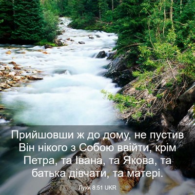 Picture 03 - Луки 8:51 UKR - Прийшовши ж до дому, не - Bible Verse Picture