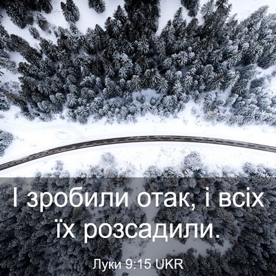 Picture 03 - Луки 9:15 UKR - І зробили отак, і всіх їх - Bible Verse Picture