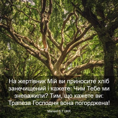 Picture 03 - Малахії 1:7 UKR - На жертівник Мій ви - Bible Verse Picture