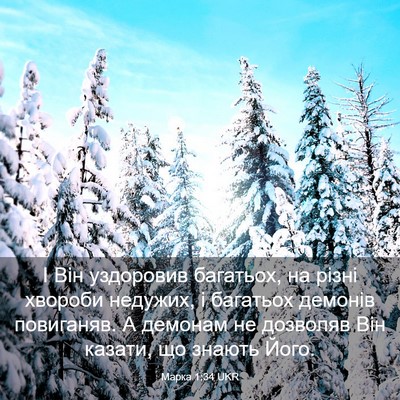 Picture 03 - Марка 1:34 UKR - І Він уздоровив багатьох, - Bible Verse Picture