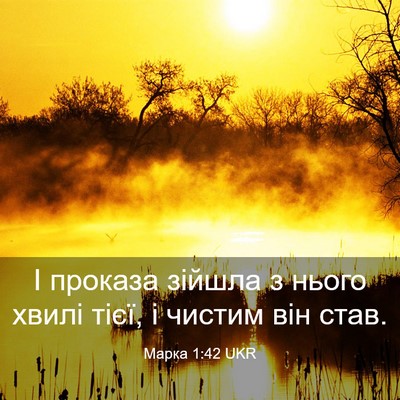 Picture 03 - Марка 1:42 UKR - І проказа зійшла з нього - Bible Verse Picture