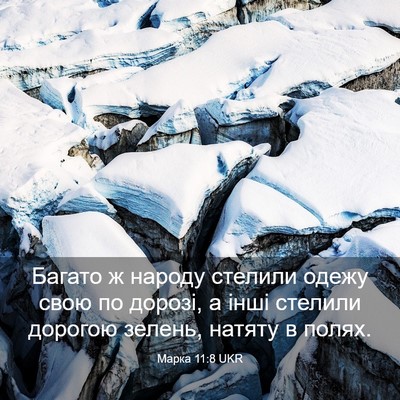 Picture 03 - Марка 11:8 UKR - Багато ж народу стелили - Bible Verse Picture