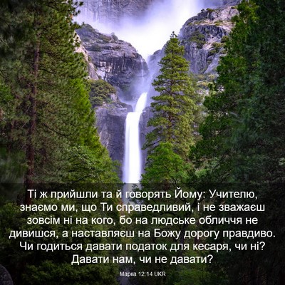 Picture 03 - Марка 12:14 UKR - Ті ж прийшли та й говорять - Bible Verse Picture