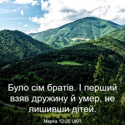 Picture 03 - Марка 12:20 UKR - Було сім братів. І перший - Bible Verse Picture