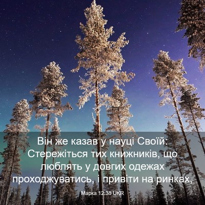 Picture 03 - Марка 12:38 UKR - Він же казав у науці Своїй: - Bible Verse Picture