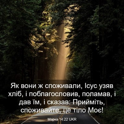 Picture 03 - Марка 14:22 UKR - Як вони ж споживали, Ісус - Bible Verse Picture