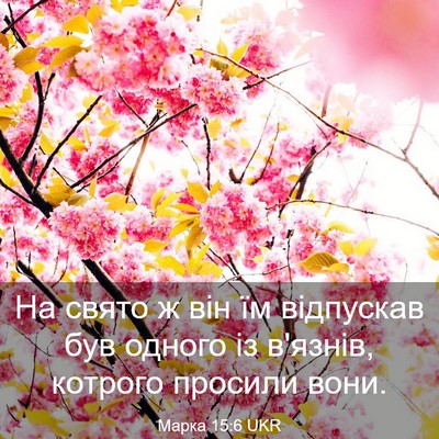 Picture 03 - Марка 15:6 UKR - На свято ж він їм відпускав - Bible Verse Picture