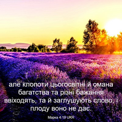 Picture 03 - Марка 4:19 UKR - але клопоти цьогосвітні й - Bible Verse Picture