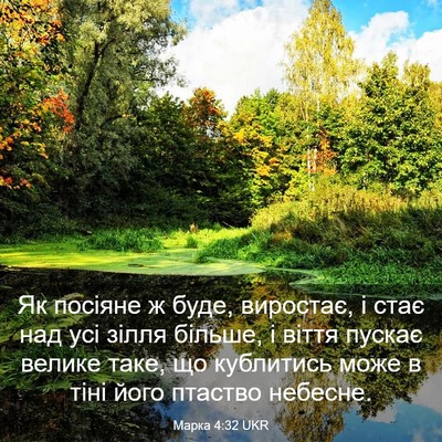 Picture 03 - Марка 4:32 UKR - Як посіяне ж буде, - Bible Verse Picture