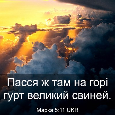 Picture 03 - Марка 5:11 UKR - Пасся ж там на горі гурт - Bible Verse Picture