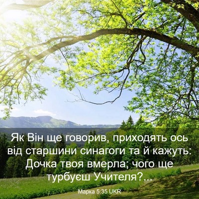 Picture 03 - Марка 5:35 UKR - Як Він ще говорив, - Bible Verse Picture