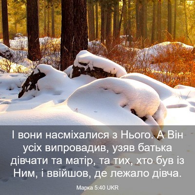 Picture 03 - Марка 5:40 UKR - І вони насміхалися з Нього. - Bible Verse Picture