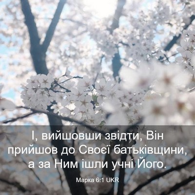 Picture 03 - Марка 6:1 UKR - І, вийшовши звідти, Він - Bible Verse Picture