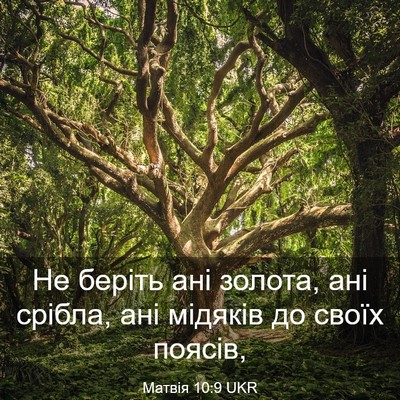 Picture 03 - Матвія 10:9 UKR - Не беріть ані золота, ані - Bible Verse Picture