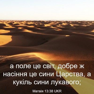 Picture 03 - Матвія 13:38 UKR - а поле це світ, добре ж - Bible Verse Picture