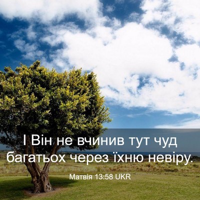 Picture 03 - Матвія 13:58 UKR - І Він не вчинив тут чуд - Bible Verse Picture