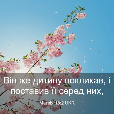 Picture 03 - Матвія 18:2 UKR - Він же дитину покликав, і - Bible Verse Picture