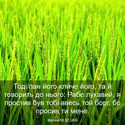 Picture 03 - Матвія 18:32 UKR - Тоді пан його кличе його, - Bible Verse Picture
