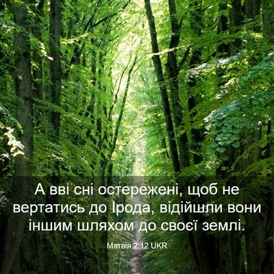 Picture 03 - Матвія 2:12 UKR - А вві сні остережені, щоб - Bible Verse Picture