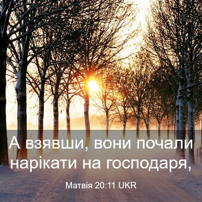 Picture 03 - Матвія 20:11 UKR - А взявши, вони почали - Bible Verse Picture