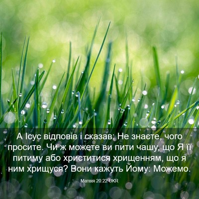 Picture 03 - Матвія 20:22 UKR - А Ісус відповів і сказав: - Bible Verse Picture