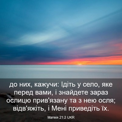 Picture 03 - Матвія 21:2 UKR - до них, кажучи: Ідіть у - Bible Verse Picture