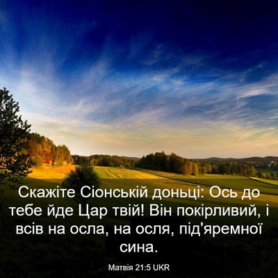 Picture 03 - Матвія 21:5 UKR - Скажіте Сіонській доньці: - Bible Verse Picture