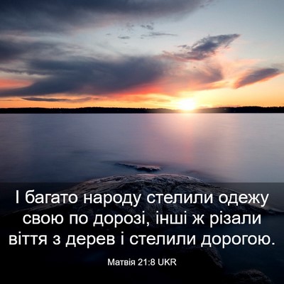 Picture 03 - Матвія 21:8 UKR - І багато народу стелили - Bible Verse Picture