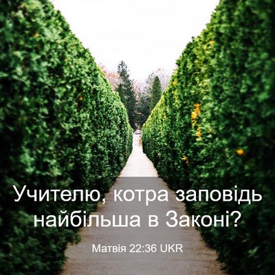 Picture 03 - Матвія 22:36 UKR - Учителю, котра заповідь - Bible Verse Picture