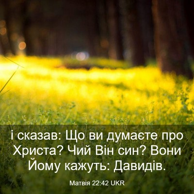 Picture 03 - Матвія 22:42 UKR - і сказав: Що ви думаєте про - Bible Verse Picture