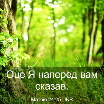 Picture 03 - Матвія 24:25 UKR - Оце Я наперед вам - Bible Verse Picture