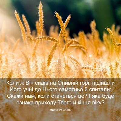 Picture 03 - Матвія 24:3 UKR - Коли ж Він сидів на Оливній - Bible Verse Picture