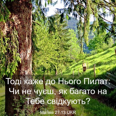 Picture 03 - Матвія 27:13 UKR - Тоді каже до Нього Пилат: - Bible Verse Picture