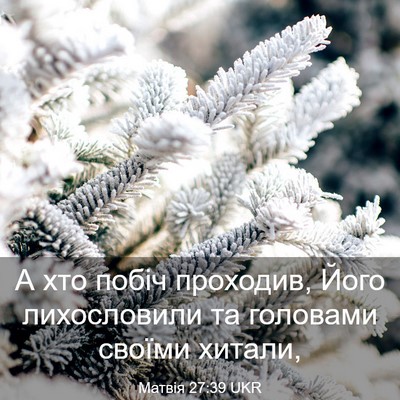 Picture 03 - Матвія 27:39 UKR - А хто побіч проходив, Його - Bible Verse Picture