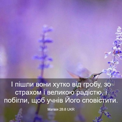 Picture 03 - Матвія 28:8 UKR - І пішли вони хутко від - Bible Verse Picture