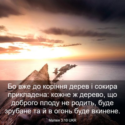 Picture 03 - Матвія 3:10 UKR - Бо вже до коріння дерев і - Bible Verse Picture