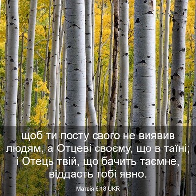 Picture 03 - Матвія 6:18 UKR - щоб ти посту свого не - Bible Verse Picture