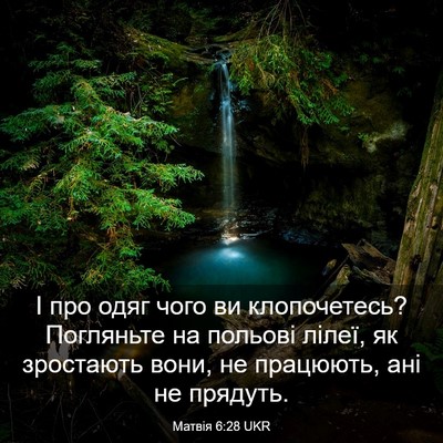 Picture 03 - Матвія 6:28 UKR - І про одяг чого ви - Bible Verse Picture