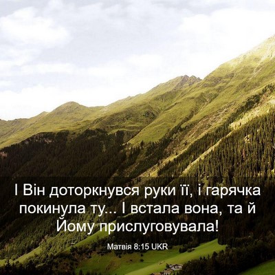 Picture 03 - Матвія 8:15 UKR - І Він доторкнувся руки її, - Bible Verse Picture