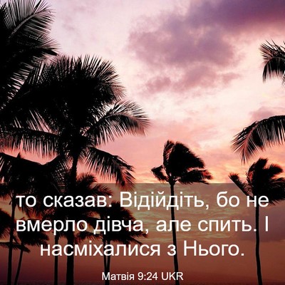 Picture 03 - Матвія 9:24 UKR - то сказав: Відійдіть, бо не - Bible Verse Picture